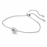 Swarovski Bracelet Collection Angelic Square femme, pièce centrale bleue, cristaux transparents et métal rhodié