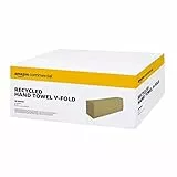 AmazonCommercial Essuie-Mains en Papier Plié V, 1 Epaisseur Recyclé, 5000 Feuilles (20 paquets de 250), Taille des Feuilles: 24,5 x 23 cm, Compatible Distributeur H3