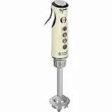 Russell Hobbs Mixeur plongeant [Ergonomique] Retro crème (Lame anti-aspiration, pied anti-éclaboussure, 2 vitesses, bol mixeur 1l, sans BPA, mixeur smoothie, soupes, aliments pour bébés etc.) 25232-56