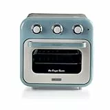 Ariete Vintage, 4632 Friteuse et Four 2en1, Capacité 16 L, Paniers et Rôtisserie en Acier Inoxydable, Température jusqu'à 230°, Minuterie 60 minutes, Double Verre, 1400W, Bleu Clair