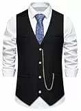 Gilet de Costume décontracté Pour Hommes Gilet Formel sans Manches à col en V Pour Mariage et Fête d'affaires ou Encore Tenue Quotidienne(M111 Noir,M)