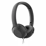 Philips UH201BK/00 Casque d'écoute avec câble (Pliable, Coussinets Souples, Micro, câble de 1, 2 mètre) Noir
