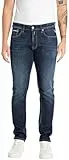 REPLAY Herren Jeans Grover Straight-Fit, Bleu (Bleu foncé 007-7), 34W / 30L