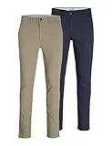 Jack & Jones Homme Jjimarco Jjdave Sa 2 Pack Pantalon, Beige, 31W / 32L EU