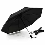 Parapluie de voyage automatique SY - Compact, coupe-vent, léger, incassable, noir (Noir) - SY-2