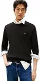 Tommy Hilfiger Pull Homme Essential Cotton Crew Neck en Coton, Noir (Black), M