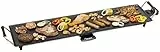 Bestron Plancha électrique, Barbecue electrique XXL avec revêtement anti-adhésif, Gril de table pouvant jusqu'à 8 personnes, Surface de cuisson extra longue, Couleur: noir