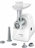 Hachoir a viande SmartPower - BOSCH - MFW2520W - 2 grilles de hachoir - Garnisseur de saucisses - Blanc