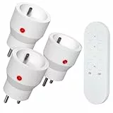 SURNICE Prise Telecommande sans Fil, Prises Télécommandées Programmable 2300W, 80M de Distance de Contrôle dans la Zone Ouverte, Puissance dissipée faible, Fonction All ON All OFF