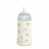 Suavinex, Biberon 270 ml, avec Tétine Symétrique SX Pro en Silicone, avec Valve Anticolique, Débit Moyen (M), pour Liquides de Densité Moyenne, Lait, Jus ou Eau. Bébés +3 Mois. Poetry, Bleu