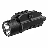DARKFANG 1250 lumens Picatinny Track Lampe de Poche Tactique, extérieur stroboscopique/Stable/instantané multimode