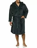 Amazon Essentials Peignoir en Peluche Mi-Long Homme, Charbon, M-L