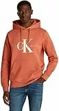Calvin Klein Sweat à Capuche Homme Seasonal Monologo Regular en Coton, Orange (Aragon), S