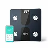 eufy C1 Pèse personne électronique by Anker – Balance digitale avec Bluetooth, affichage LED, 12 mesures (poids/IMC/masse grasse/etc.) avec appli Android/iOS