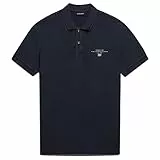 NAPAPIJRI - Polo Homme avec Patch Logo, Bleu Marine (1761), 3XL