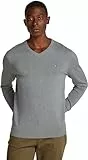 Tommy Hilfiger Pull Homme Essential Cotton Col en V, Gris (Medium Grey Heather), M
