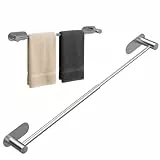 Alyvisun Porte Serviette sans Percage, Porte Serviette en Acier Inoxydable pour Salle de Bain, Rétractable de 37 cm à 57,5 cm, Porte Serviette Mural pour Cuisine et Salle de Bain