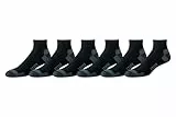 Amazon Essentials Socquettes Athlétiques, Respirant, Coton mélangé, Rembourrées Homme, 6 Paires, Noir, 41-45