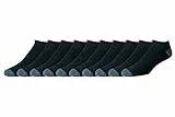 Amazon Essentials Chaussettes de sport invisibles haute performance en coton, rembourrées et respirantes Homme, 10 Paires, Noir, 41-45
