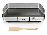 Tefal Maxi Plancha électrique extérieur et intérieur format XXL10/12 Personnes avec protection contre les éclaboussures et Thermostat réglable Inox CB690D12