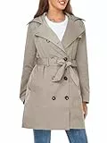 SaphiRose PONCHO Veste de pluie longue à capuche pour femme, kaki, S