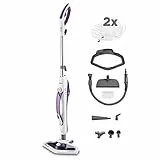 Polti Vaporetto SV440 Double, Nettoyeur Vapeur 2-en-1, Balai ou Nettoyeur à Main, 11 Accessoires Inclus, Chauffage en 15 Secondes, Réservoir Amovible, Blanc et Violet
