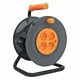 Zenitech - Enrouleur 4 prises HO5VV-F 3G1mm² 25m + coupe-circuit - Noir