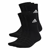 adidas Mixte Cushioned Sportswear Crew Socks 6 Pairs, Black / White, 6.5-8