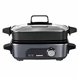 Cuisinart Cook In multicuiseur 5 en 1| Griller, saisir, cuire à la vapeur, mijoter et mitonner | Plaques et casseroles antiadhésives et interchangeables | Empilables, rangement facile | Gris minuit