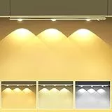 OUILA 30cm Lampe de Placard à Détecteur de Mouvement, 1200mAh Dimmable Rechargeable USB Sans Fil LED Lamp 3000K-6000K Éclairage étude Cuisine Veilleuse Armoire Escalier Couloir Lampe