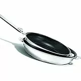 KITCHEN FUN 12901844 Lot de 2 Poêles à frire, Acier Inoxydable,Argent (INOX), 24 cm - 28 cm + 1 manche amovible