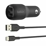 Belkin Chargeur de voiture USB-A ver USB-C - 24W (cable de 1M inclus)