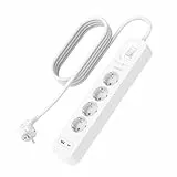 Belkin Multiprise USB avec Protection Contre Les surtensions à 4 Prises, Montage Mural, câble de 2 m, lumière d'état, 1 Port USB-C PD à Charge Rapide, 1 Port USB-A et défense de 525 Joules