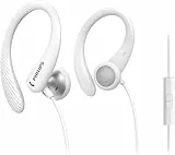 Philips Audio A1105Wt/00 Casque avec Micro, Écouteurs Sport (Arceaux Flexible, Ouverture pour Les Basses, Résistant à la Transpiration Ipx2, Télécommande en Ligne), Blanc, Taille Unique