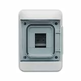 DEBFLEX - Coffret Electrique Etanche + Bornier à Vis - Tableau Electrique 4 Modules - IP65/IK07 - Idéal Extérieur/Piscine/Jardin - Pose en Saillie - Gris