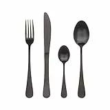 Bergner Q3458 Ménagère 24 pièces en acier inoxydable Collection Munich Black Matt