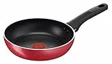 Lagostina Cuisine Méditerranée Poêle Ø 20 cm pour induction, aluminium antiadhésif, avec indicateur de cuisson thermo-Signal, rouge