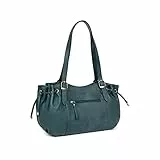 Hexagona - Sac porté épaule 2 anses - Compatible téléphone Portable - pour Femme - Collection Toscane - Bleu pétrole