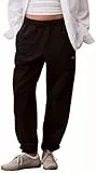 Calvin Klein Pantalon de Jogging Femme Monologo French Terry avec Taille Élastique, Noir (Black), M