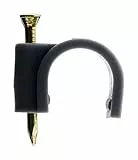 Zenitech - Lot de 50 Attaches Plastiques Ø20 mm - Gris - Avec Clou Spécial Béton - Certifié CE - Idéal pour Fixer Câbles Électriques - Crochet Durable et Facile à Installer