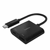Belkin Adaptateur USB-C vers HDMI + recharge (prise en charge de la vidéo 4K UHD, alimentation Passthrough jusqu’à 60 W pour les appareils connectés, adaptateur HDMI pour MacBook Pro)
