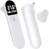Thermomètre Frontal et Auriculaire Bebe et Adultes - Alerte Fièvre - Mesure Température Nourriture - Haute Précision - Écran LCD - Certifié CE et ISO13485 - Mémoire 32 dernières Mesures