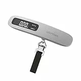 GRIFEMA GA2006, Pese Numérique pour Bagages, Balance Portable Pese Valise de Voyage, avec Fonction Tare, Maximum110 lb/50 kg, Noir/Argent