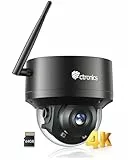 Ctronics 4K 8MP Dôme Caméra Surveillance WiFi Extérieure, WiFi 2.4/5GHz PTZ Caméra IP Détection Humain/Véhicule/Animaux, Suivi Auto, UHD IR Vision Nocturne, Carte TF 64Go Inclus, PC/Cloud/IP66/Metal