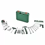 Bosch Set de 64 outils à main Advanced (kit bricolage polyvalent ; haute qualité ; outils ergo; pinces, clés, tournevis, cliquets, outils de mesure, scies, marteaux, etc.)