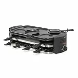 Livoo - Appareil à raclette, pizzas et crêpes 8 personnes DOC337-1600 W, sans PFAS