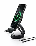Belkin BoostCharge Chargeur 2-en-1 aimanté et Pliable, Station de Recharge Compatible MagSafe, certifié Qi2, 15 W, pour iPhone 17, iPhone Air, AirPods, Pixelsnap, Adaptateur 30 W Inclus - Noir