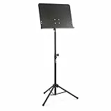 TIGER MUS14-BK Pupitre télescopique pour partitions - Orchestres, écoles, chanteurs et musiciens solos - noir