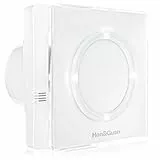 Hon&Guan Ventilateur d'extraction de Salle de Bain de 100 mm avec Lumière LED, Capteur d'humidité, Minuterie et Réglage du Temps d'intervalle, Automatique, 10 W, 95 m³/h, Silencieux