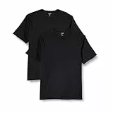 Amazon Essentials T-shirt en Coton à Col Rond à Manches Courtes, Coupe Classique Homme, Lot de 2, Noir, 5XL Grande taille Taille Tall